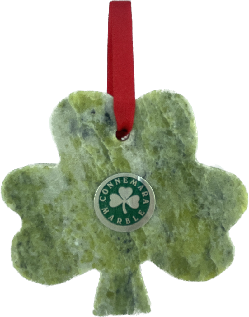 CARVED CONNEMARA MARBLE SHAMROCK CHRISTMAS DECORATION