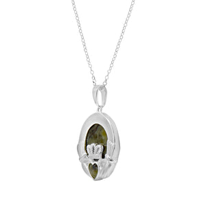 Claddagh Silver Connemara Marble Pendant