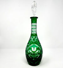 Load image into Gallery viewer, Green Shamrock Crystal Decanter