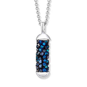 Blue Crystal  Tube pendant