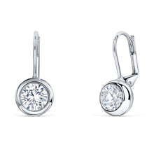 Load image into Gallery viewer, Solitaire Round Bezel Lever Back Earrings