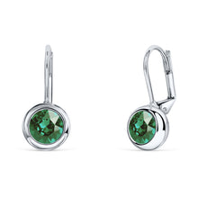 Load image into Gallery viewer, Solitaire Round Bezel Lever Back Earrings