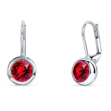 Load image into Gallery viewer, Solitaire Round Bezel Lever Back Earrings