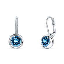 Load image into Gallery viewer, Solitaire Round Bezel Lever Back Earrings