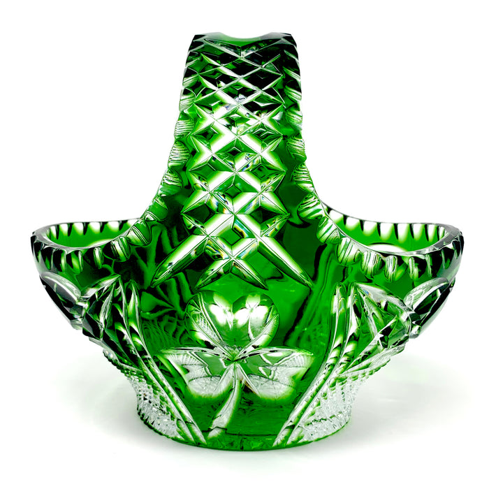 New Green Crystal Shamrock Basket